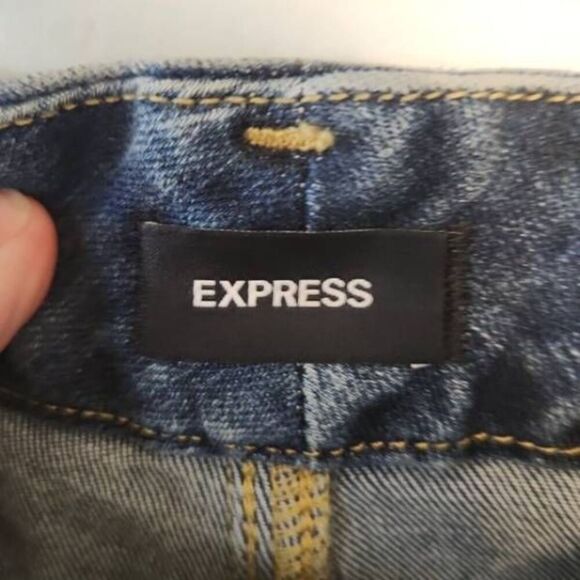 NWT EXPRESS High Rise Raw Hem Flexx Straight Ankle Jeans Women's S Short - Picture 5 of 11